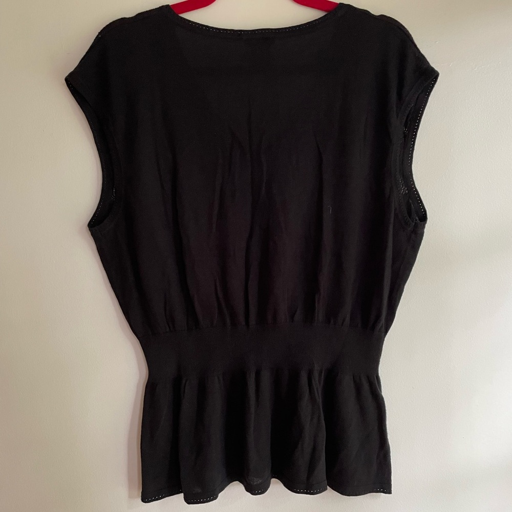 Ann Taylor Lightweight Black Sleeveless Knit Sweater Size L - Picture 4 of 5